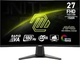 MSI - MAG27C6F 27" Curved FHD 180Hz 0.5ms Adaptive Sync Gaming Monitor with HDR ready (DisplayPort, HDMI, ) - Black