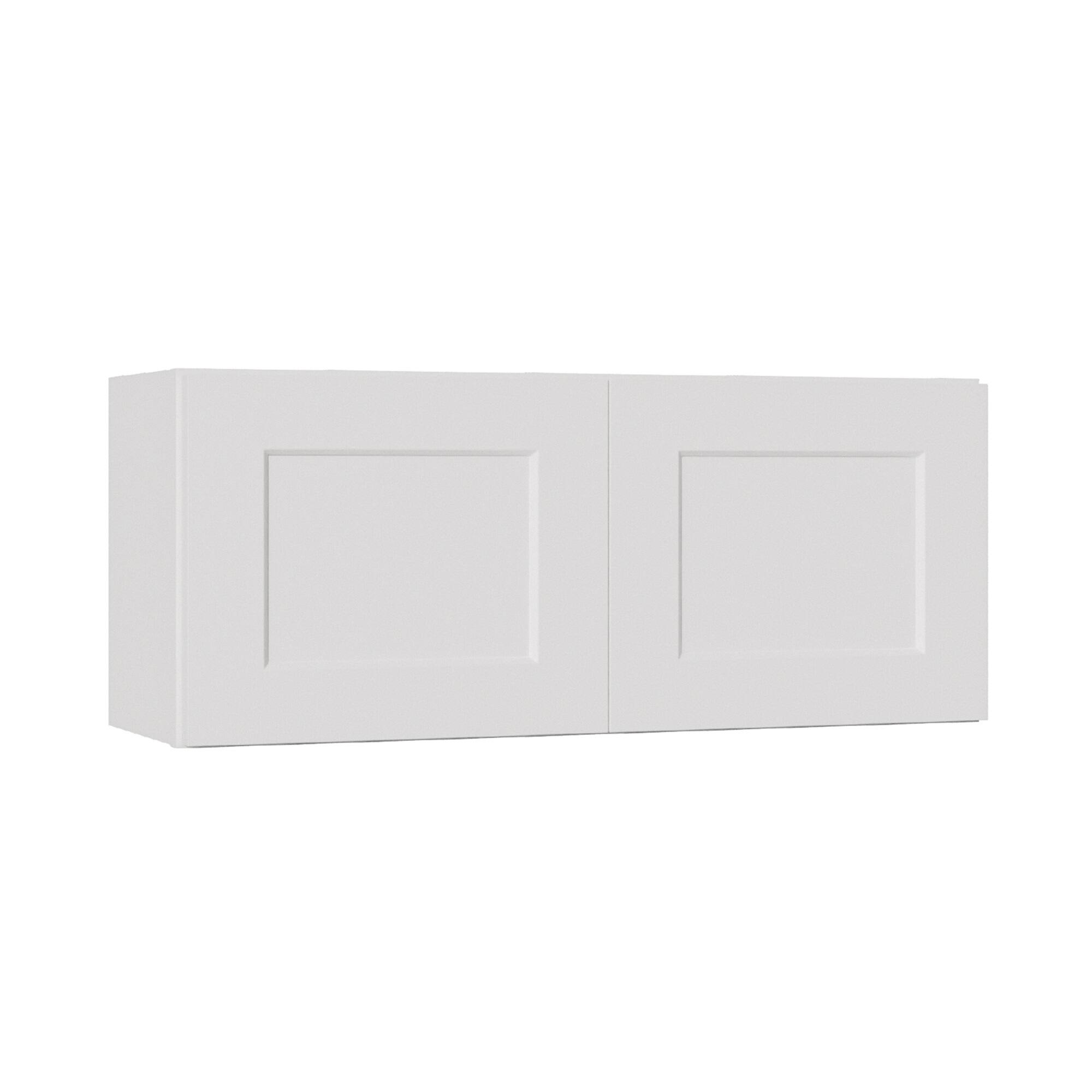 Alt View 4. Boyel Living - White Shaker Wall Cabinet with RTA 36-in L x 12-in W x 15-in H for Kitchen Bathroom Laundry Garage - White.