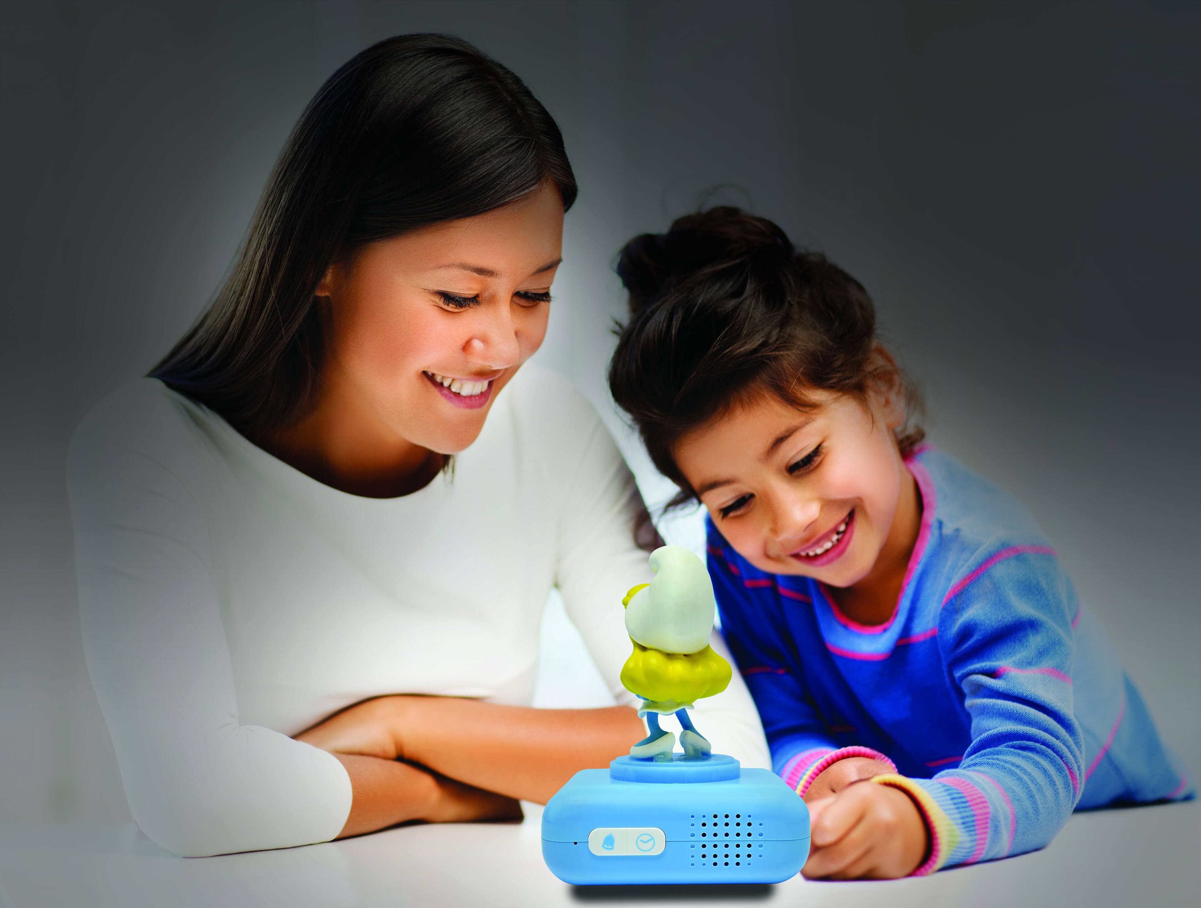 Alt View 3. Lexibook - Smurfs Ette Night Light Alarm Clock with Sounds - BLUE.