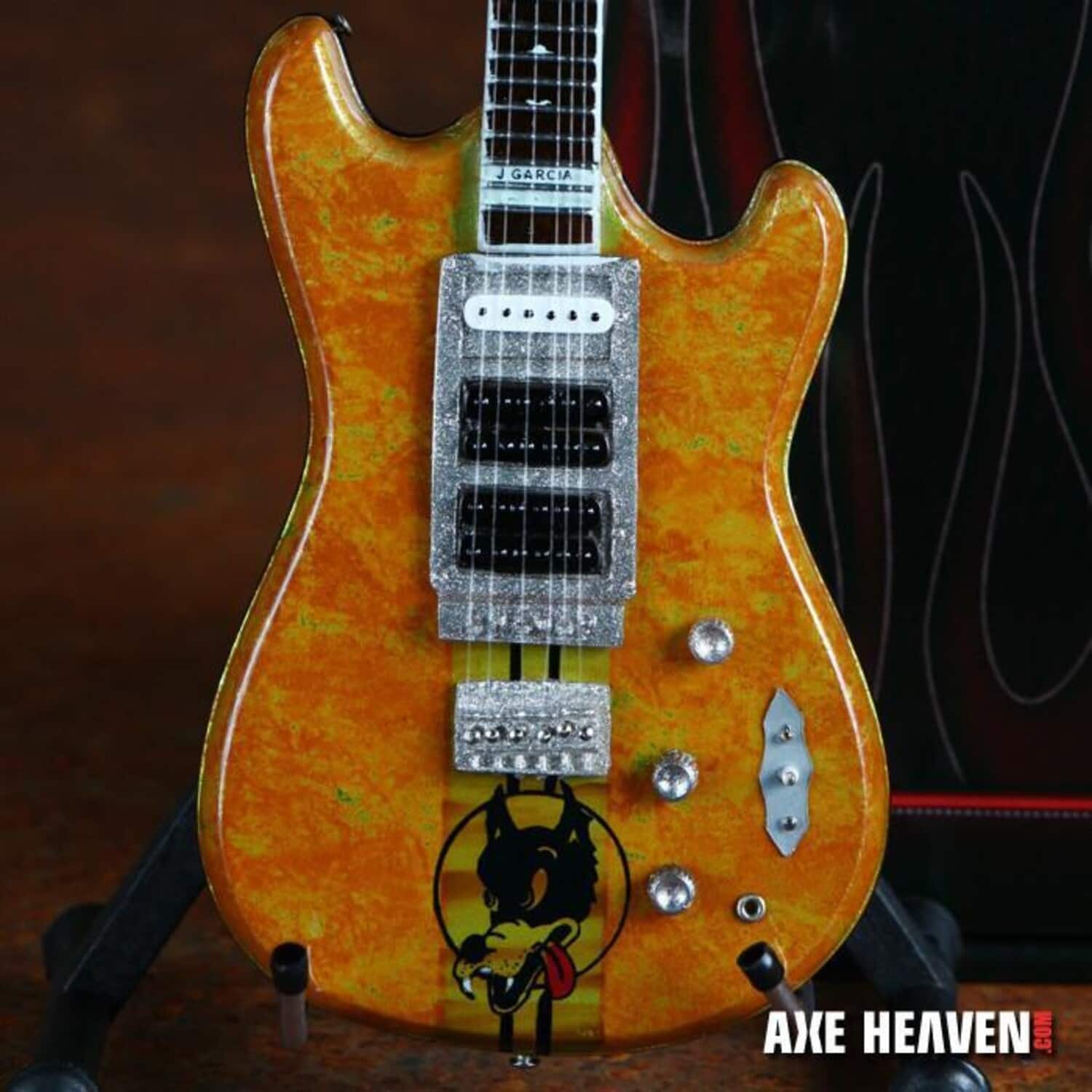 Axe Heaven - Jerry Garcia - Jerry Garcia Grateful Dead Wolf Tribute Mini Guitar Replica Collectible - COLLECTIBLES - Multicolor price history on PriceWatchPro