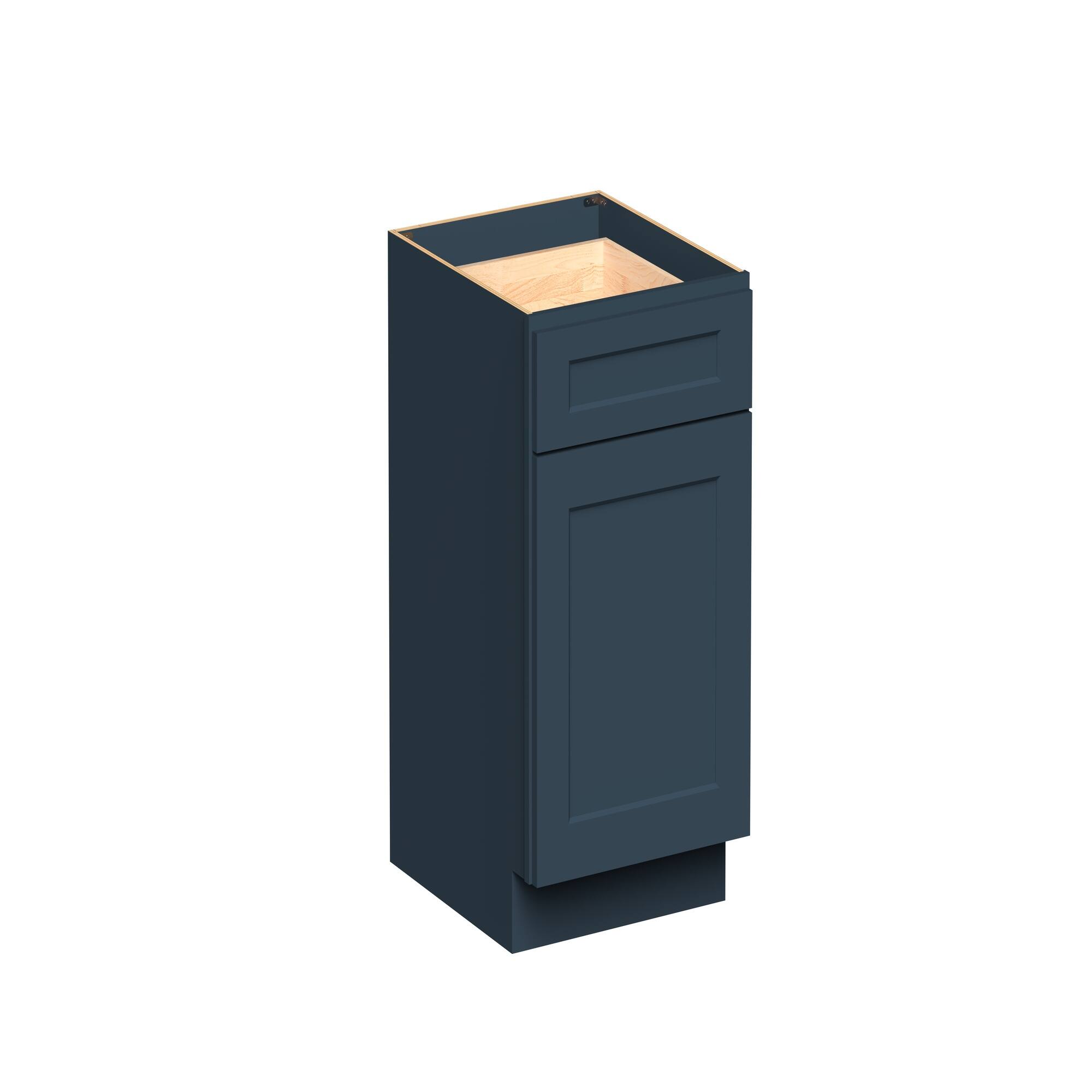Angle. Boyel Living - 21-in W x 34.5-in H x 24-in D Shaker RTA Kitchen Base Cabinet with Soft-Close - Charcoal Blue.