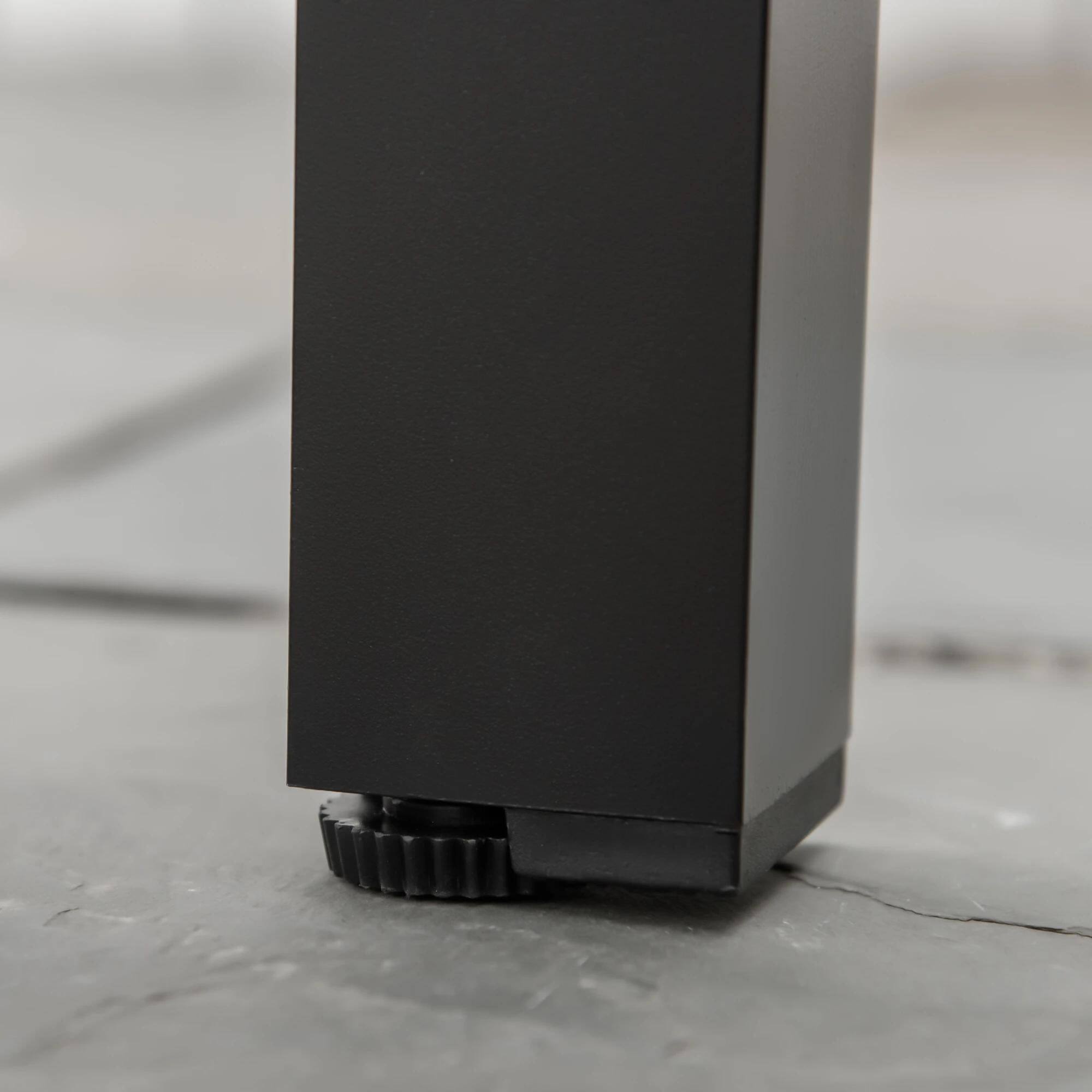 Back. Resenkos - Resenkos Patio Dining Table For 4, Non-Slip Foot Pads, Aluminium, Plastic, Black - Black.