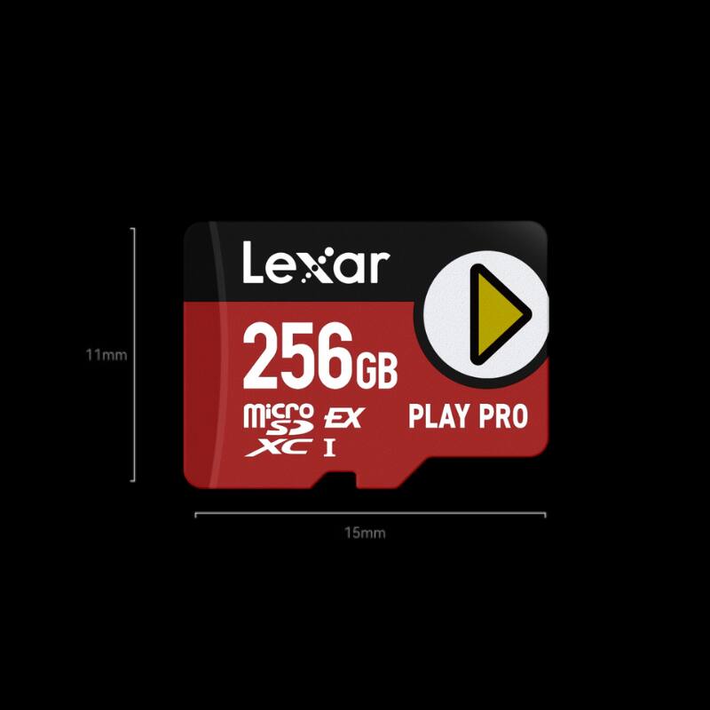 11mm Lexar 256GB microSDXC I PLAY PRO 15mm