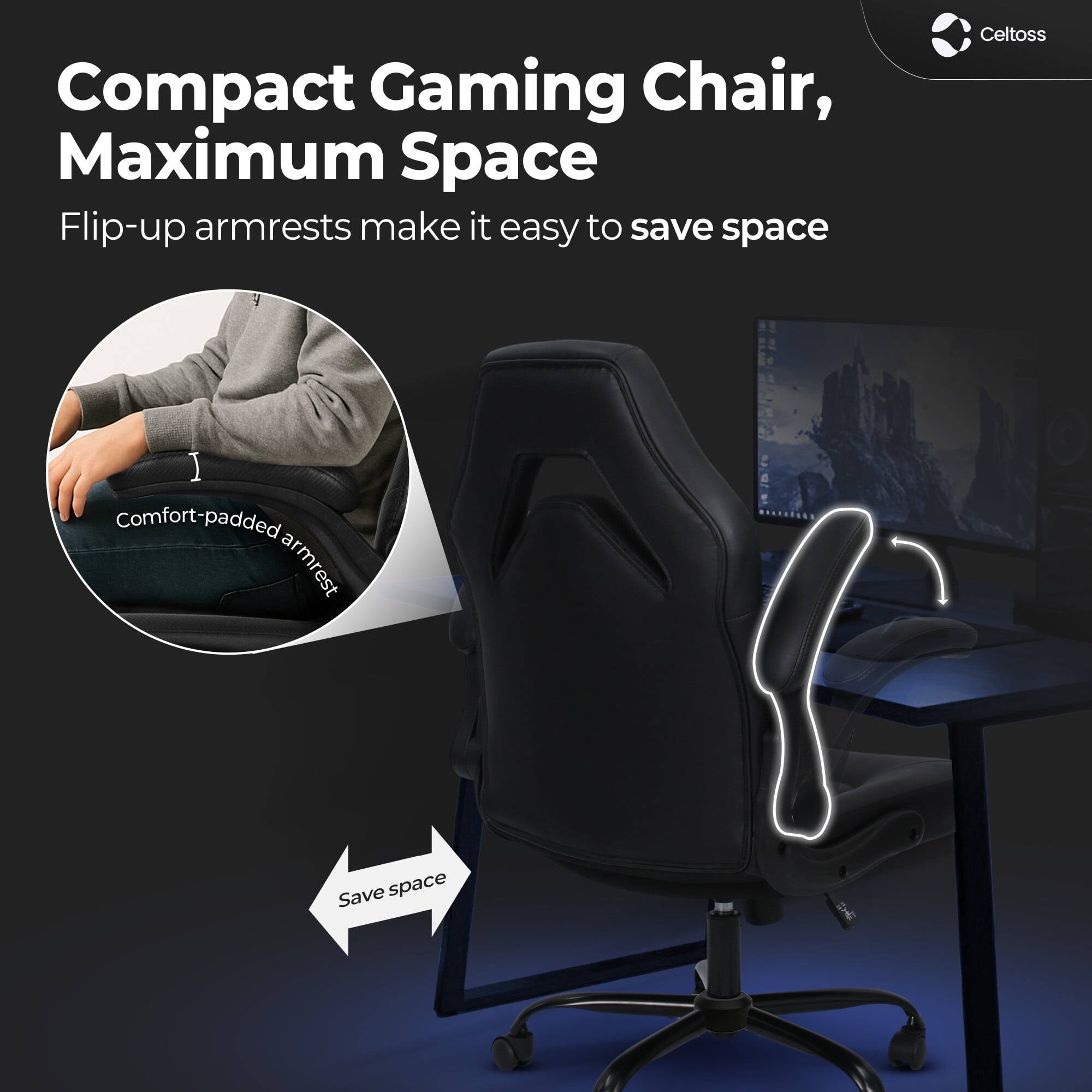 Compact Gaming Chair, Maximum Space

Flip-up armrests make it easy to save space

Comfort-padded armrest

Save space