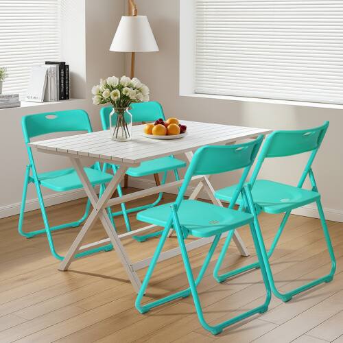 Alt View 7. Winado - 4PCS Plastic Folding Chairs Portable Commercial Seat for Outdoor Indoor Events, Dinning, Wedding, Party, Office, Camping - Mint Green.