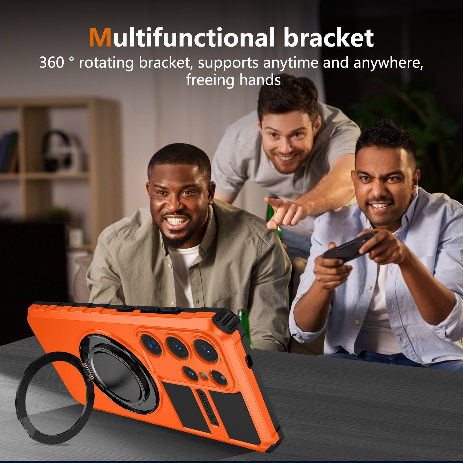 Multifunctional bracket  
360° rotating bracket, supports anytime and anywhere, freeing hands