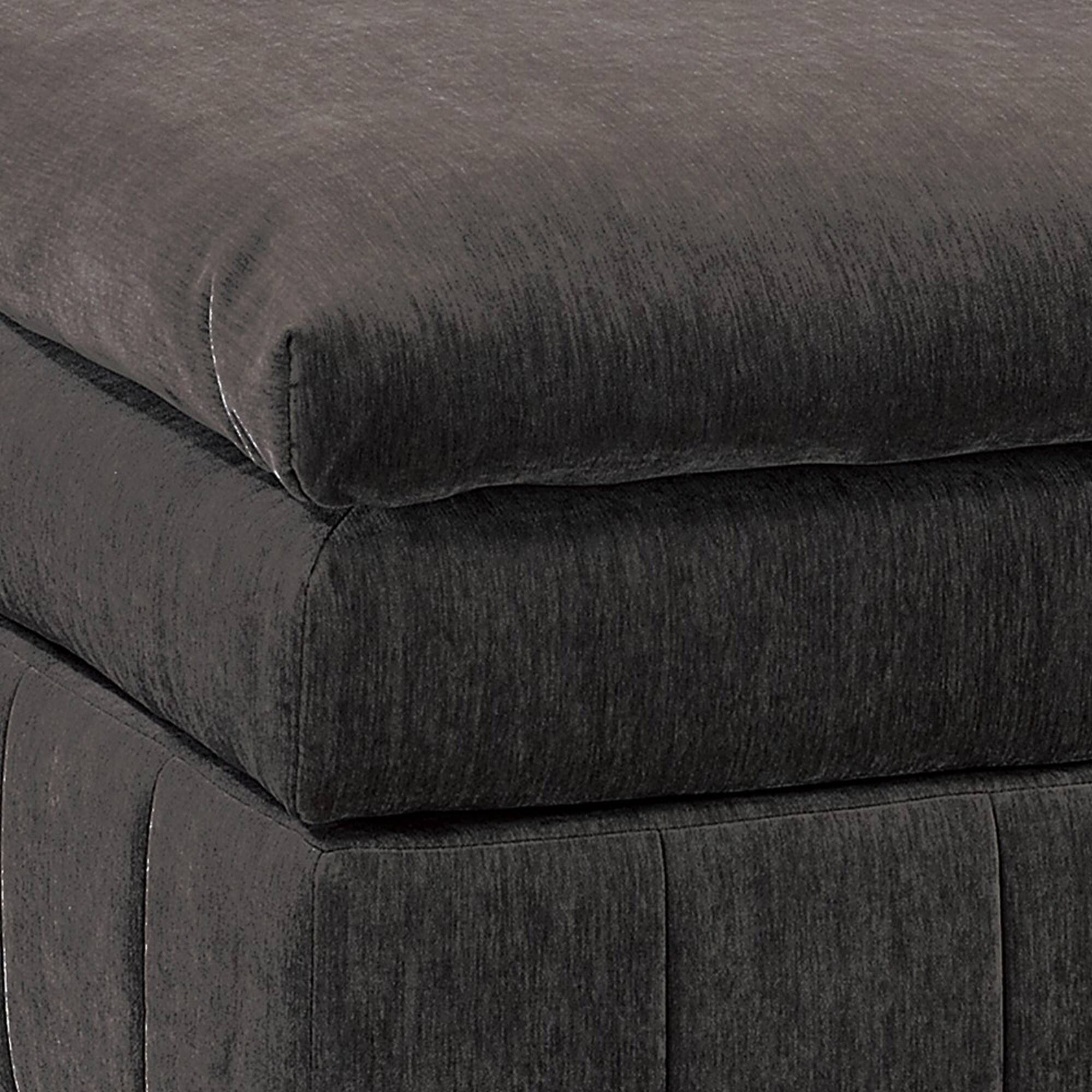 Alt View 2. Manhattan Lane - Luna 33 Inch Modular Ottoman, Three Layer Plush Cushioned Seat, Dark Gray - Dark Gray.