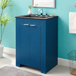 Modway - Maybelle Bathroom Vanity Basin Included - Navy Black
