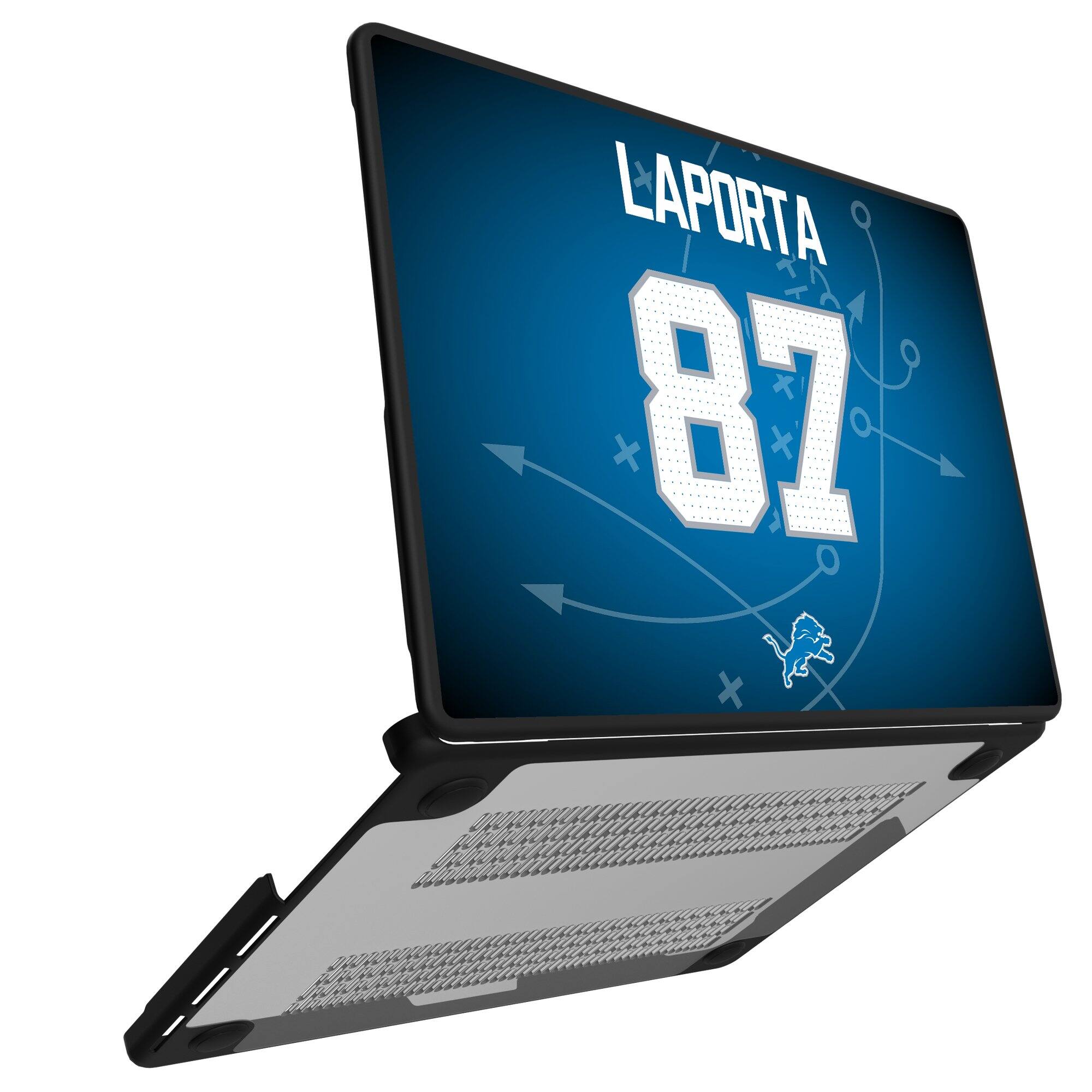 Alt View 1. Keyscaper - Sam LaPorta Detroit Lions MacBook Case - Pro 14 in - Multicolor.