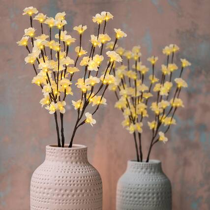 Front. Oumilen - 3PCS LED Lighted Artificial Floral Branches - Decorative Tabletop Accent for Home and Bedroom.