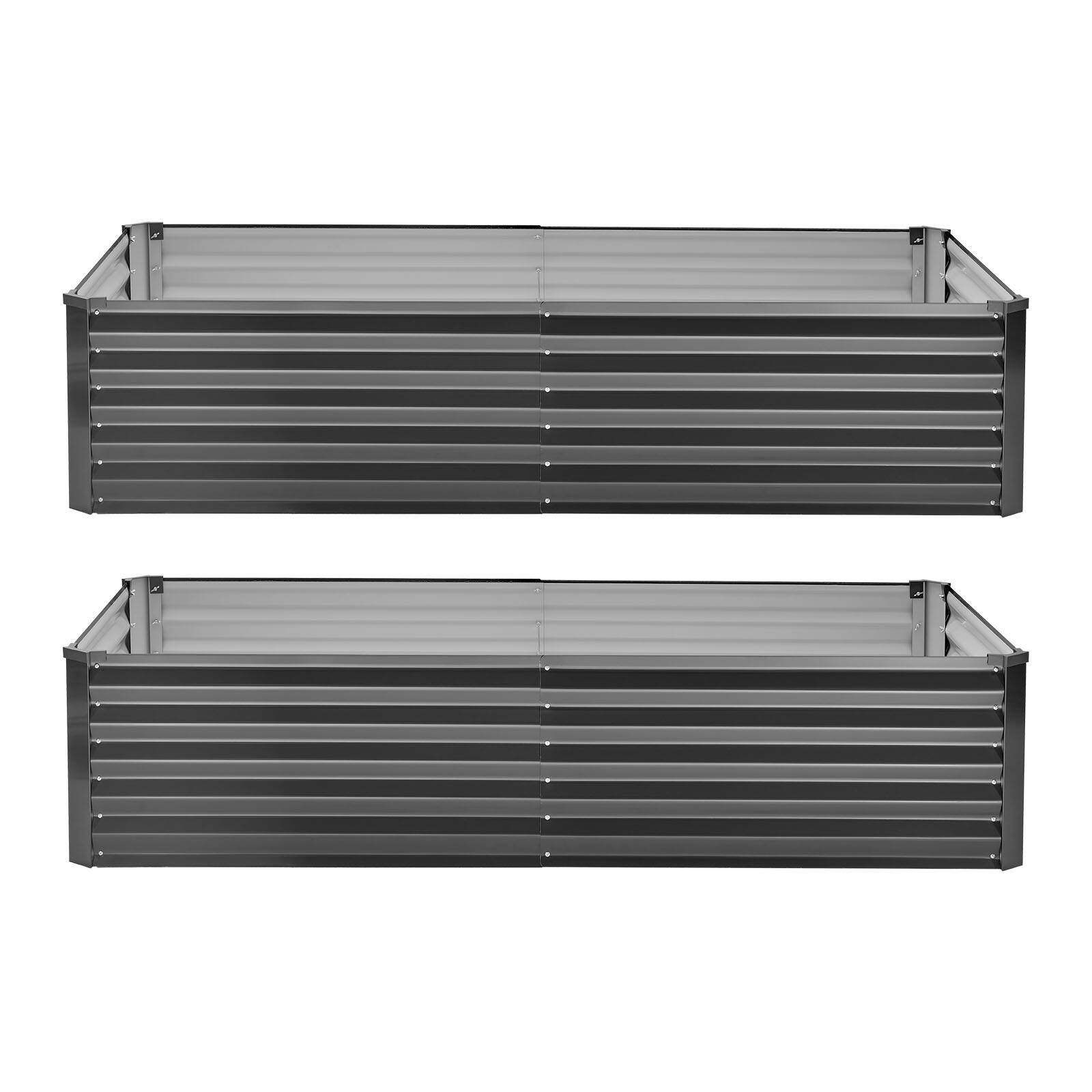 Alt View 5. VEVOR - 2 Pack Galvanized Raised Garden Beds, 6.67 x 3.35 x 1.51 ft, Rectangular Metal Planter Boxes Kit Outdoor - Dark Gray.