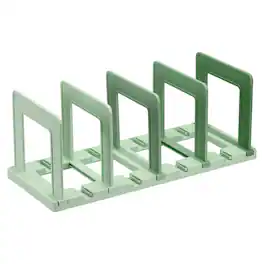 Unique Bargains - Desk File Sorter 4 Section Plastic Vertical Dividers Mail Organizer Magazine Holder Rack for Home Office - Green