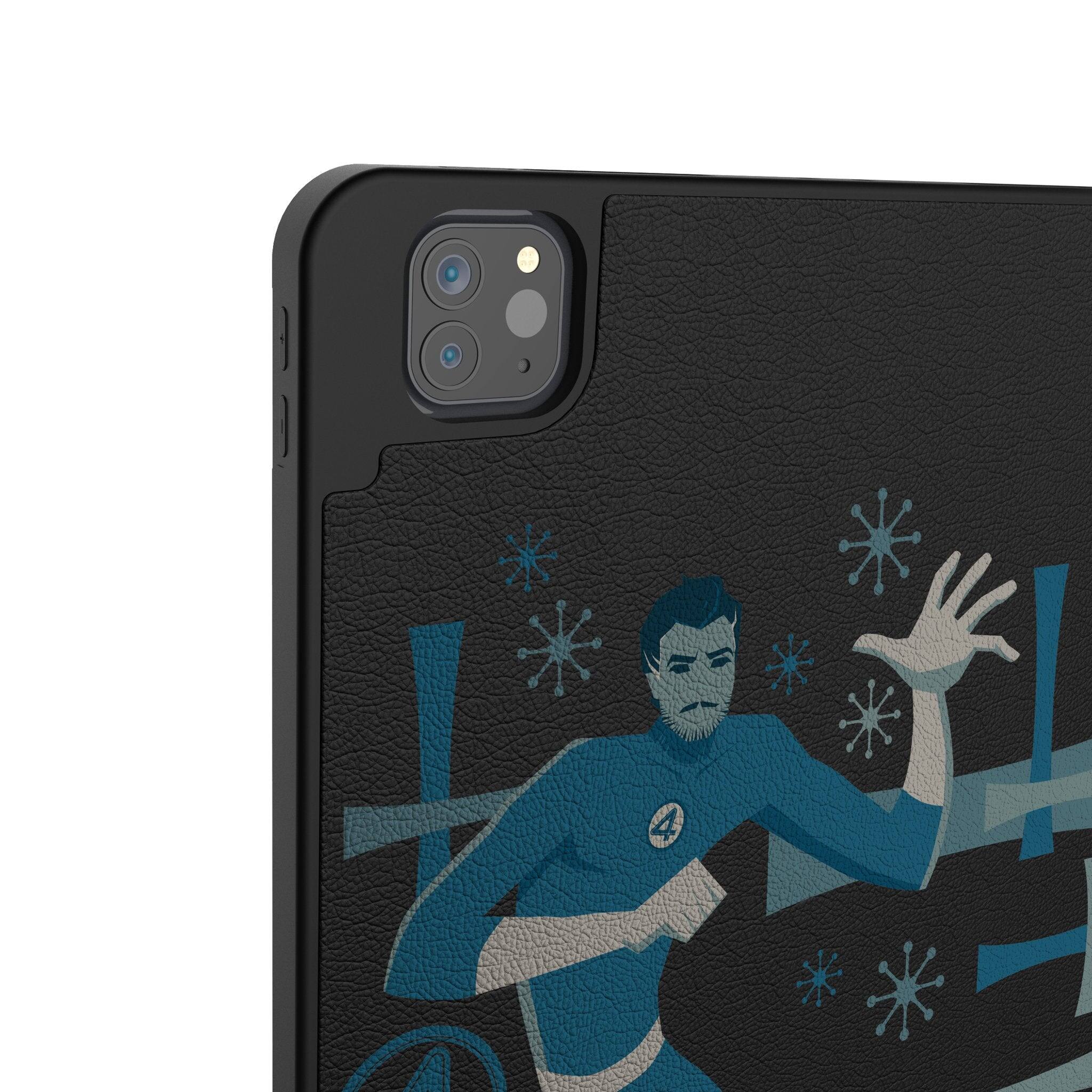 Left. Keyscaper - Marvel Badge Tablet Case - Apple iPad Air 13in (M2/M3) - Mister Fantastic.