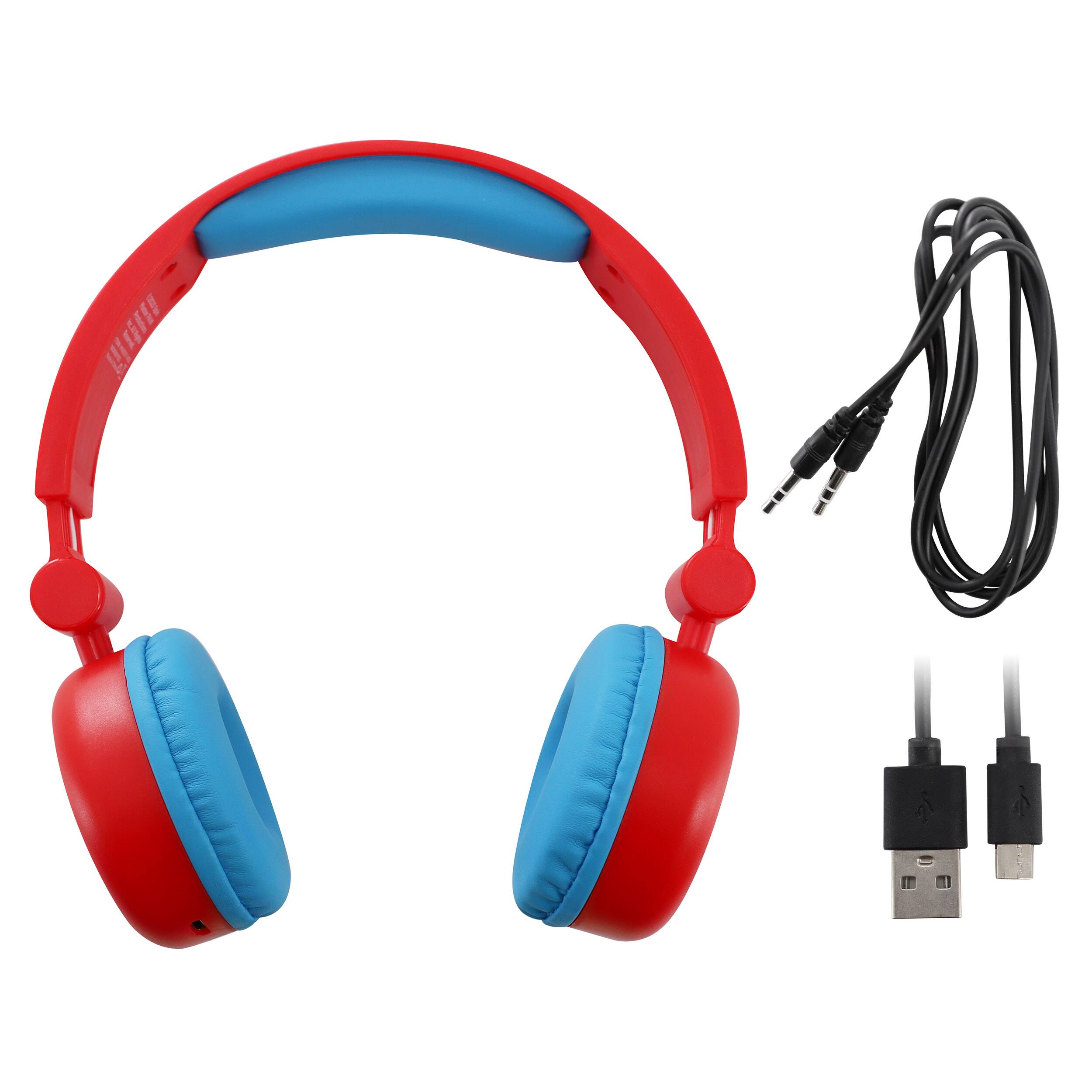 Alt View 3. Paw Patrol - Paw Patrol 2-in-1 Pawsome Wired and Wireless Bluetooth Headphones in Red and Blue.