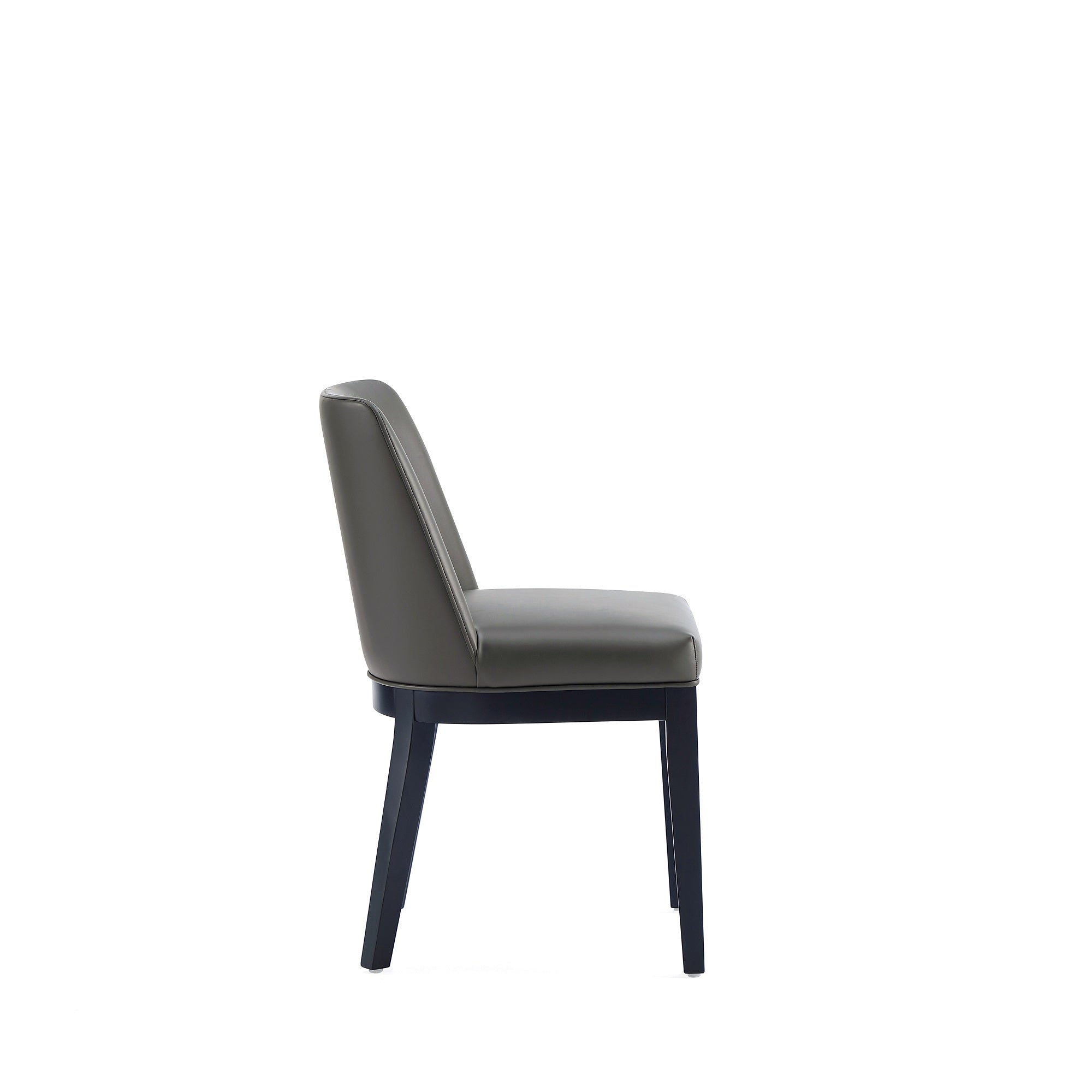Alt View 1. Manhattan Comfort - Gansevoort Modern Wood Vegan Leather Dining Chair - Set of 2 - Graphite.
