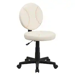 Emma + Oliver - Sports Swivel Task Office Chair - Brown and Cream