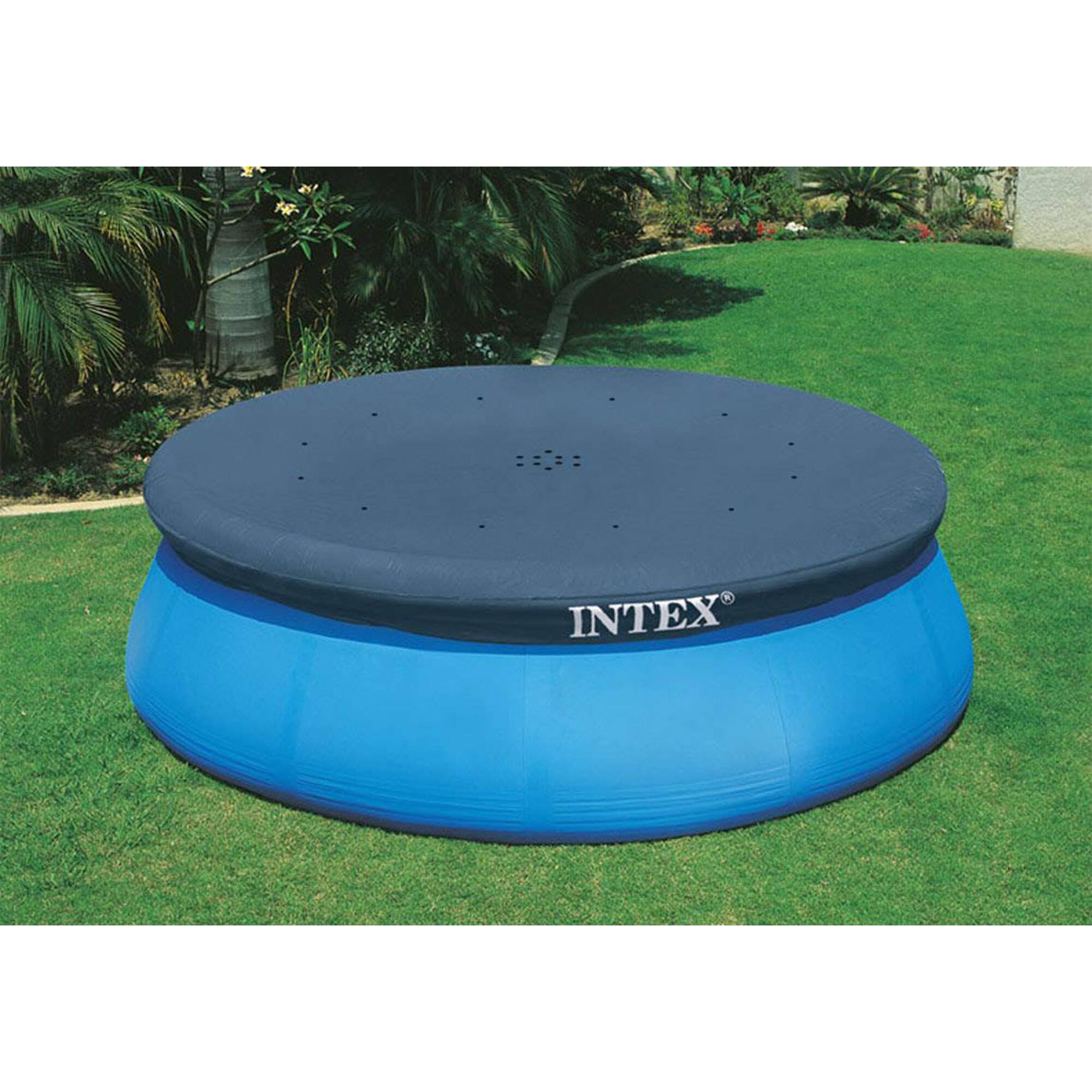 Alt View 8. Intex - Intex 10' Easy Set Above Ground Swimming Pool Vinyl Round Cover Tarp + 8' Cover.
