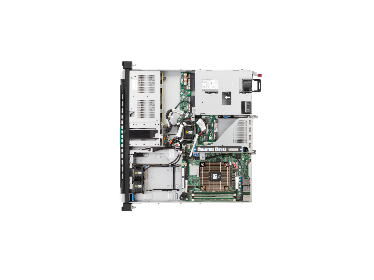 Alt View 5. HPE Aruba - HPE ProLiant DL20 Gen11 6315P 2.8GHz 4-Core / 1x16GB / 2LFF NHP / 2x1TB SATA HDD / 1x290W PS Rack Server - Black.