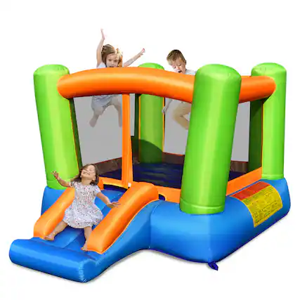 Front. Gymax - Gymax Inflatable Bounce House Kids Jumping Playhouse Indoor & Outdoor Without Blower.