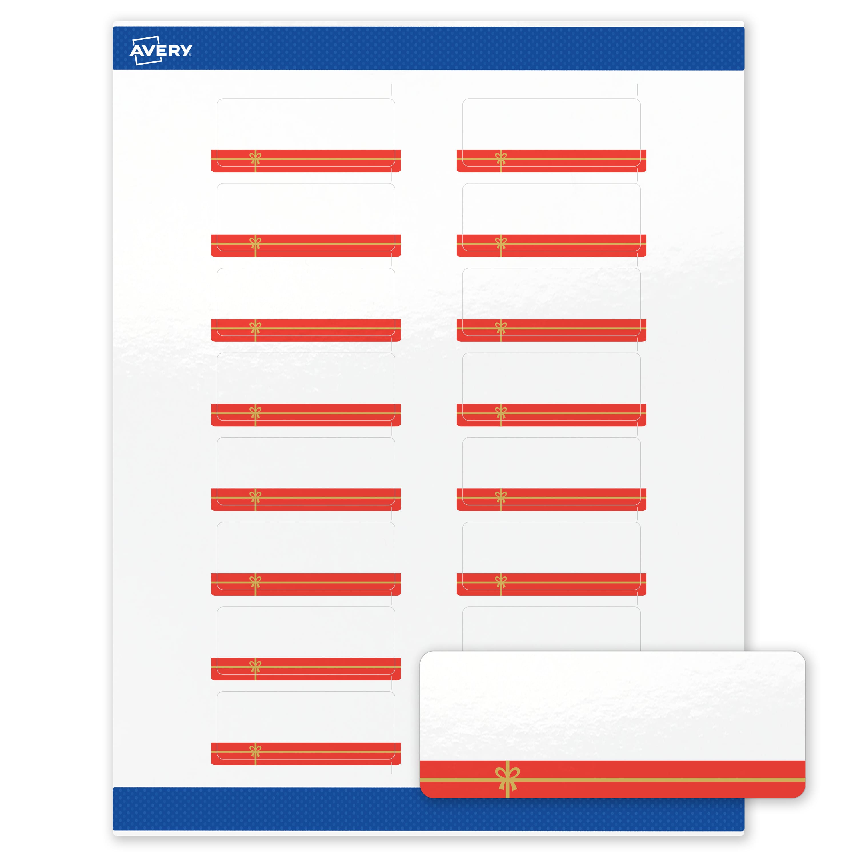 "Avery - Avery® Labels, 1"" x 2-5/8"", Glossy Red Gift/Gold Bow - White" price history on PriceWatchPro
