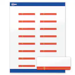 Avery - Avery® Labels, 1" x 2-5/8", Glossy Red Gift/Gold Bow - White