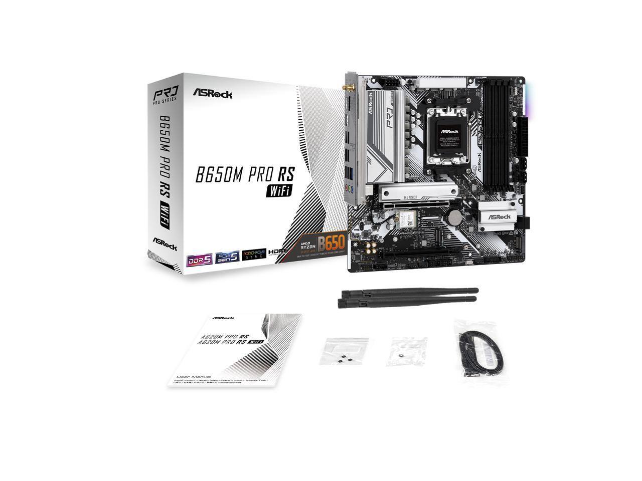 ASRock B650M Pro RS WiFi AM5 AMD B650 Micro ATX Motherboard - Best Buy