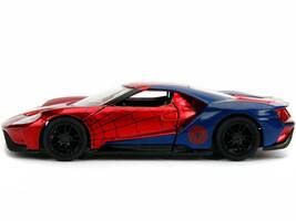 Left. Jada - 2017 Ford GT "Spider-Man" Theme "Marvel" Series 1/32 Diecast Model Car by Jada - Red, Blue.