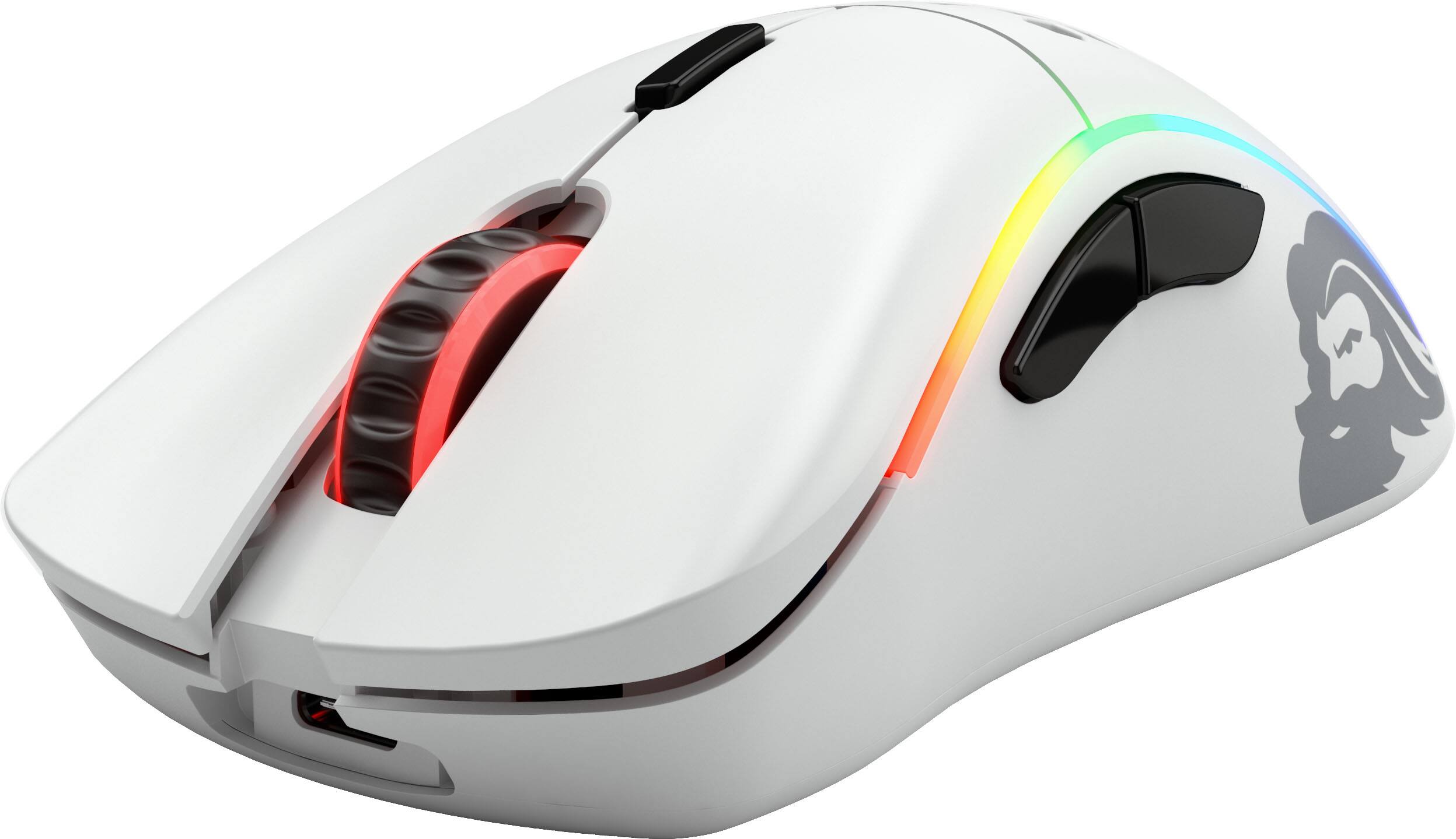 Left. Glorious - Model D Lightweight Wireless Optical Gaming Mouse with Customizable RGB - White.