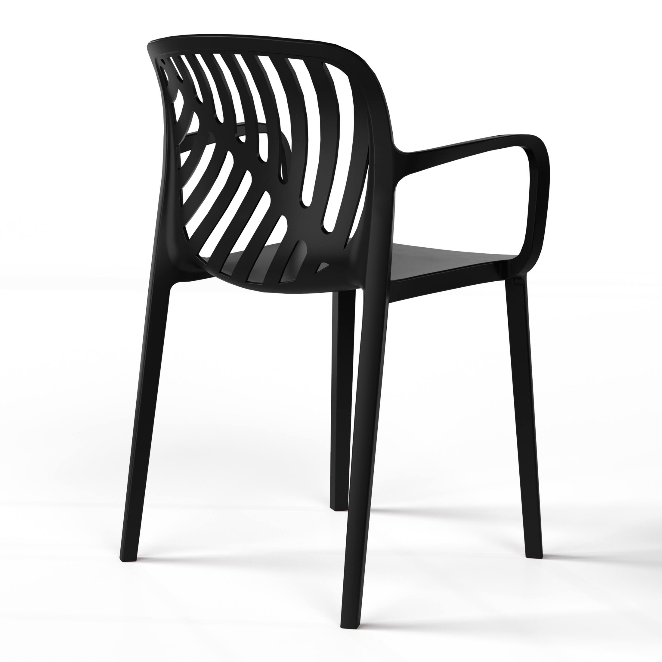 Alt View 2. WestinTrends - WestinTrends Playa 5-Piece Outdoor Square Dining Table Patio Set with Stackable Patio Dining Chairs - Black.