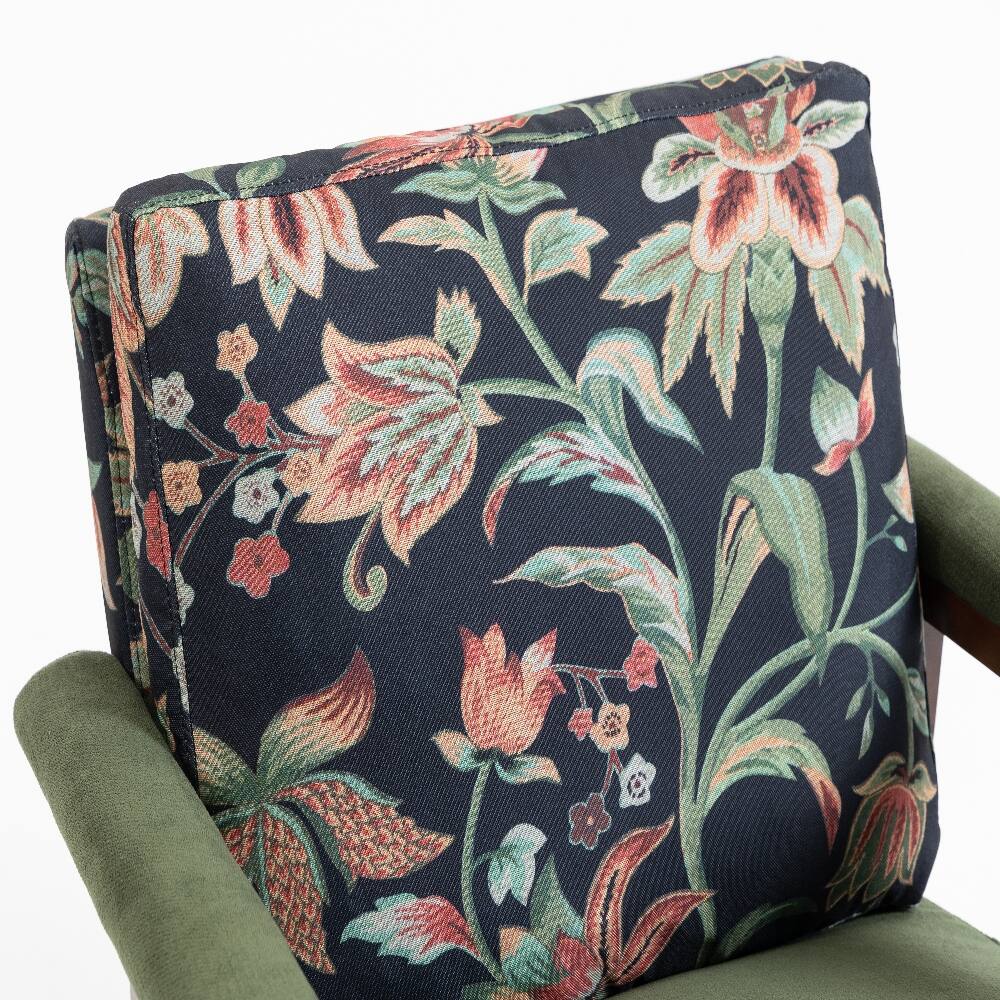 Alt View 9. Loheer - Loheer Mid Century Modern Accent Chair Solid Wood Rocking Chair Green - Green.
