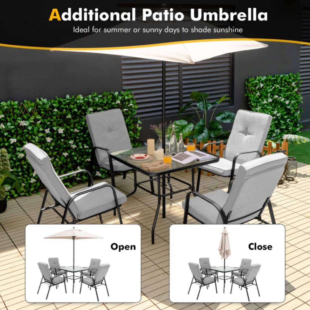 Additional Patio Umbrella  
Ideal for summer or sunny days to shade sunshine  

Open  
Close