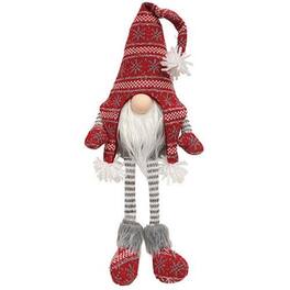 BreeBe - Small Red Sweater Dangle Leg Gnome - Multi
