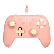 Front. 8BitDo - Ultimate 2C Wired Controller for Android and Windows with Hall Effect Joysticks - Peach.