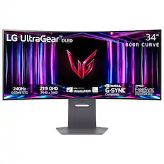 TM LG UltraGear OLED 34" 800R CURVE 240Hz 0.03ms GTG 21:9 QHD 3440 x 1440 VESA CERTIFIED DisplayHDR 400 NVIDIA G-SYNC FreeSync Compatible Premium Pro