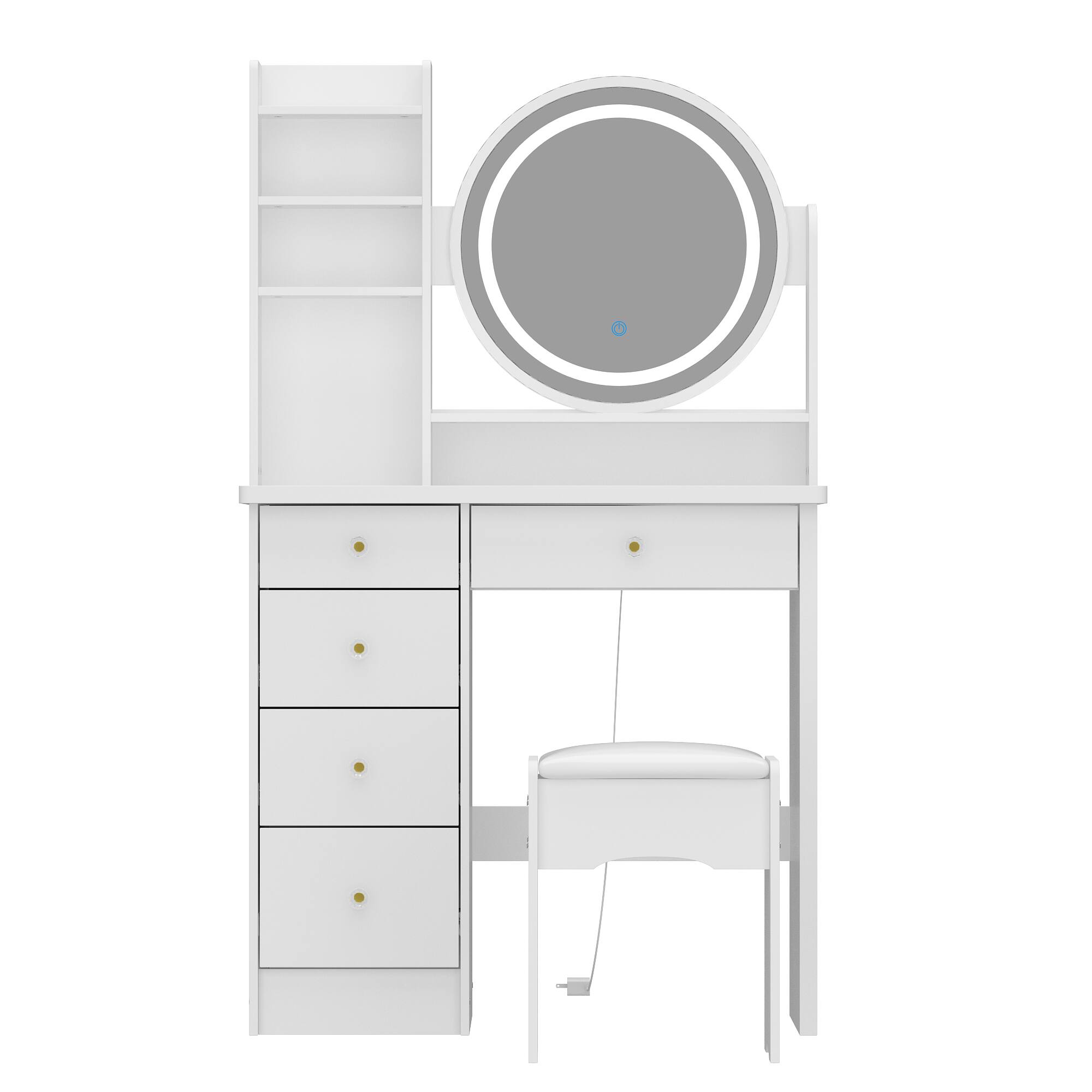 Famapy - LED Vanity Table Set: Ultimate Makeup Station with Smart Storage - White price history on PriceWatchPro
