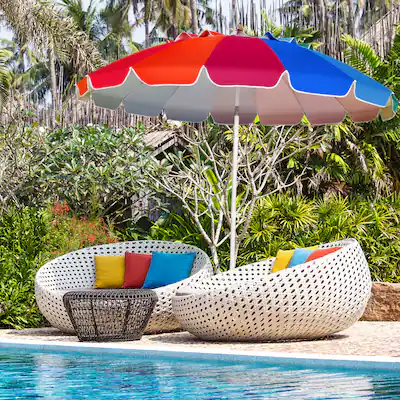 fosters beer patio umbrella 9FT Replacement Canopy for 8 Ribs 5-Year-Non-Fading Ole disassemble and store Color FOSTERS Parasol Full-Size Blue Round