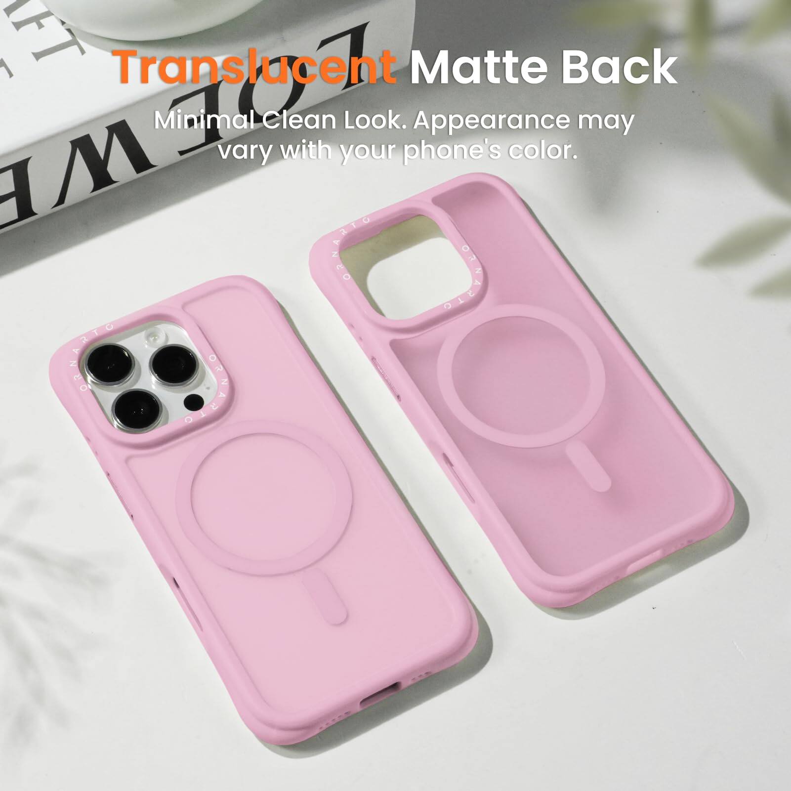 Translucent Matte Back  
Minimal Clean Look. Appearance may vary with your phone's color.