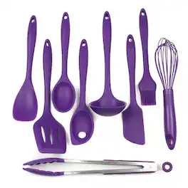 Chef Craft - 9 Piece Premium Silicone Kitchen Tool and Utensil Set - Purple