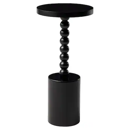 Front. COZAYH - COZAYH Farmhouse Round Pedestal Martini Table for Living Rooms & Bedrooms, Black - Black.