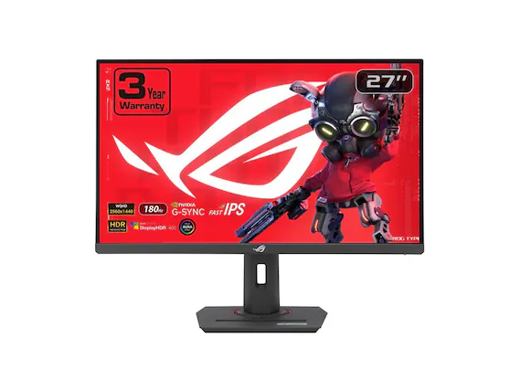3 Year Warranty
27"
WQHD 2560x1440
180Hz
NVIDIA G-SYNC
FAST IPS
HDR
DisplayHDR 400
AURA
ROG TYPE