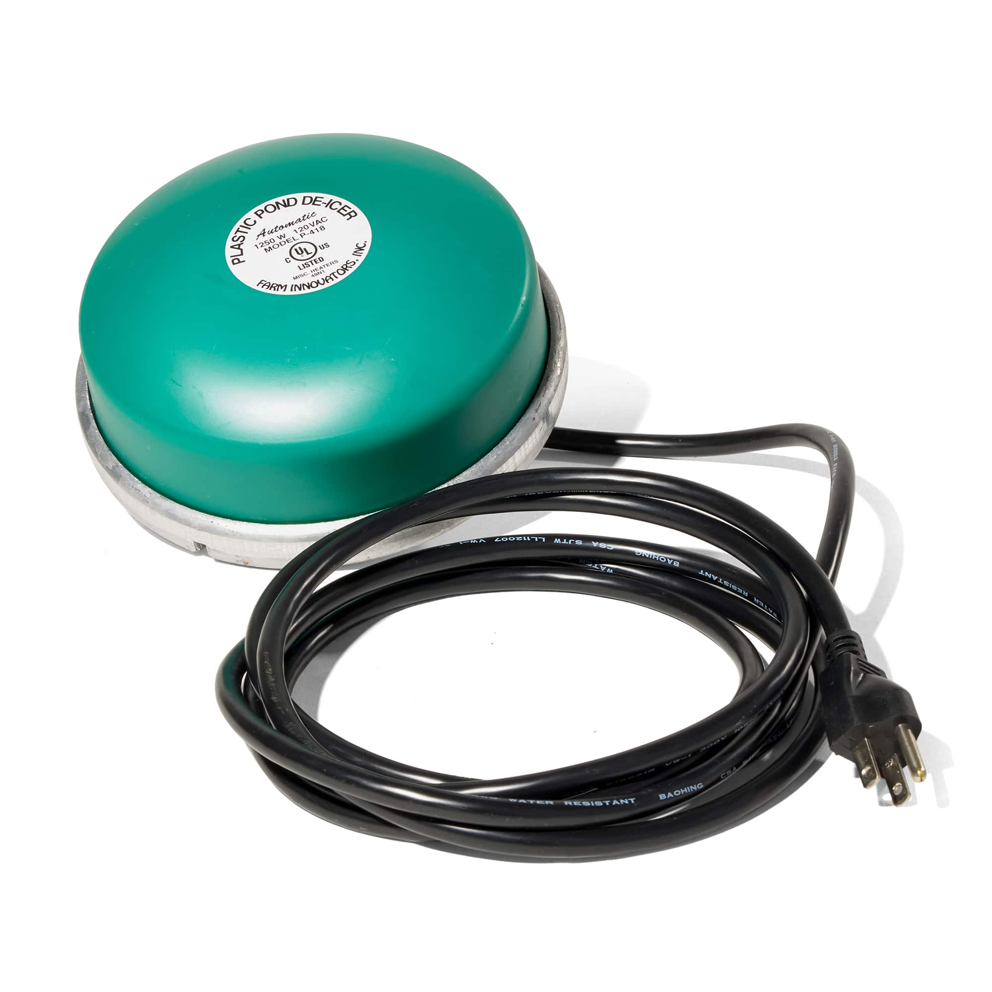 Farm Innovators - P-418 Cast Aluminum 1250 Watt All Pond Floating De-Icer Heater - Green price history on PriceWatchPro