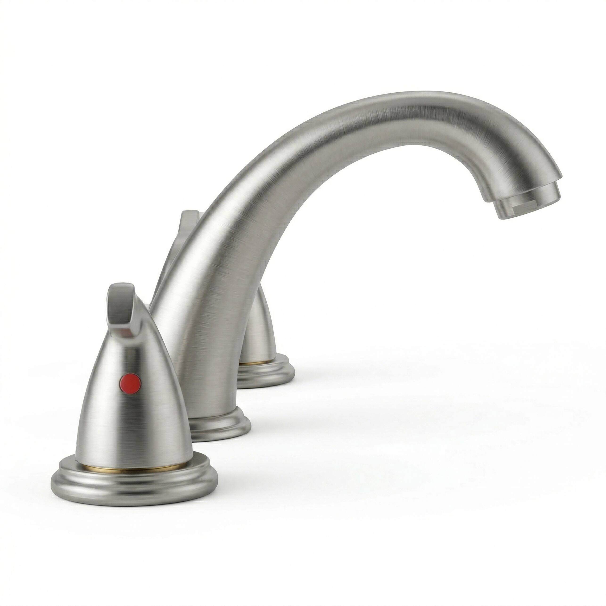 Alt View 1. Bothwa Home - Bothwa Home Bathroom Faucet For bathroom Sink  With Two Handles And Supply Lines BC008-GBN-B07 - Brushed Nickel.