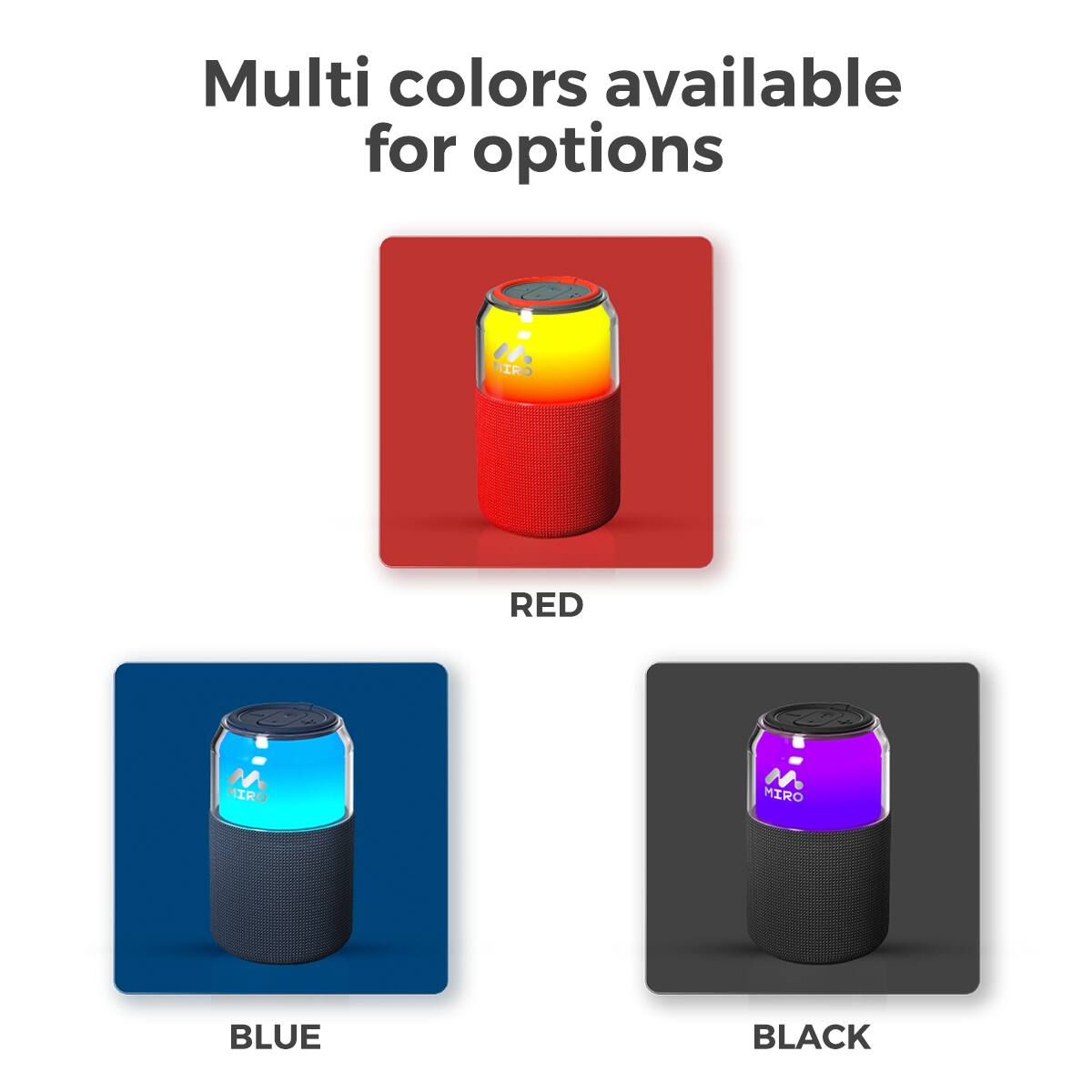 Multi colors available for options MIRO RED MIRO BLUE MIRO BLACK