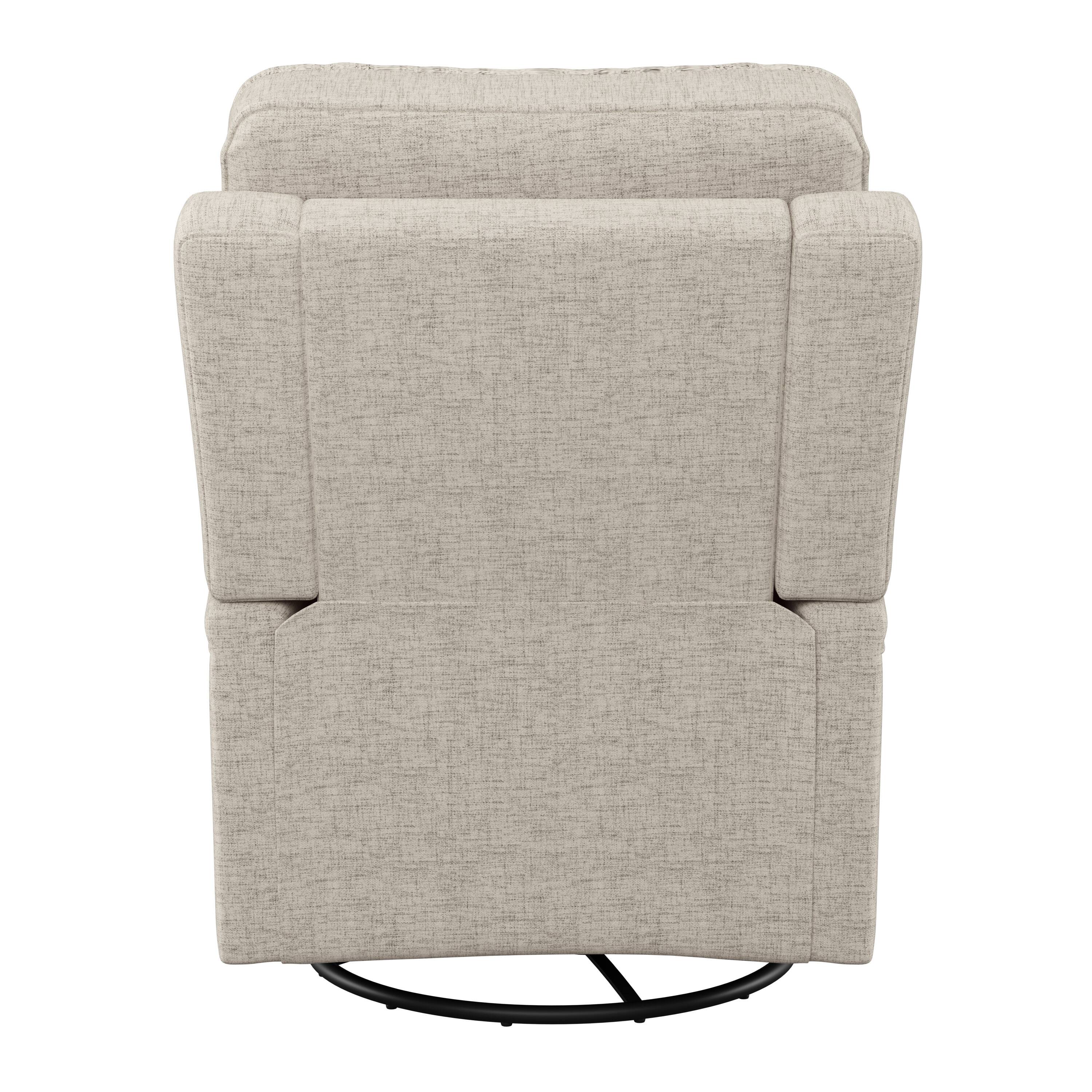 Back. CorLiving - Jasmine Fabric Upholstered Contemporary Swivel and Glider Recliner Chair - Beige.