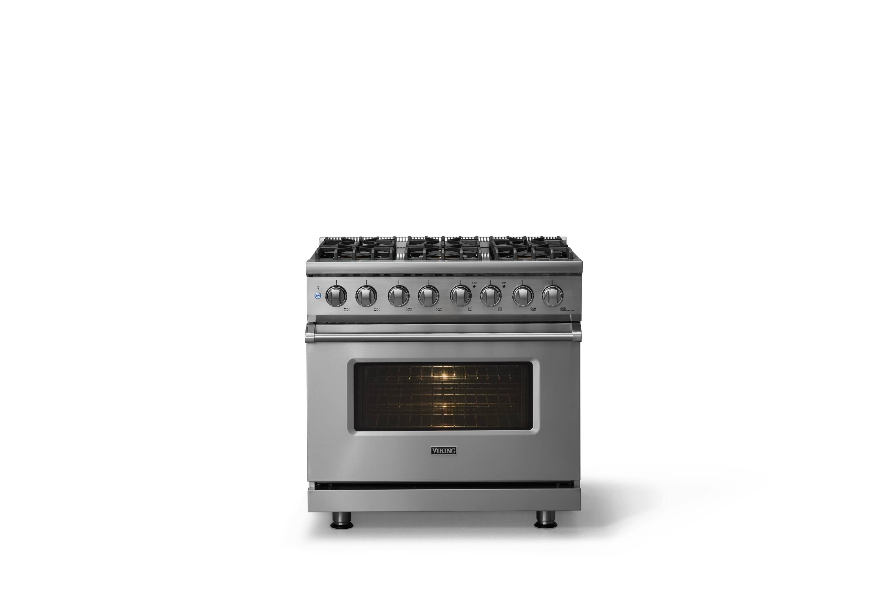 Alt View 1. Viking - Pro 5 Series 5.6 Cu. Ft. Freestanding Sealed 6 Burner Dual Fuel Convection Range - Stainless Steel - Stainless Steel.