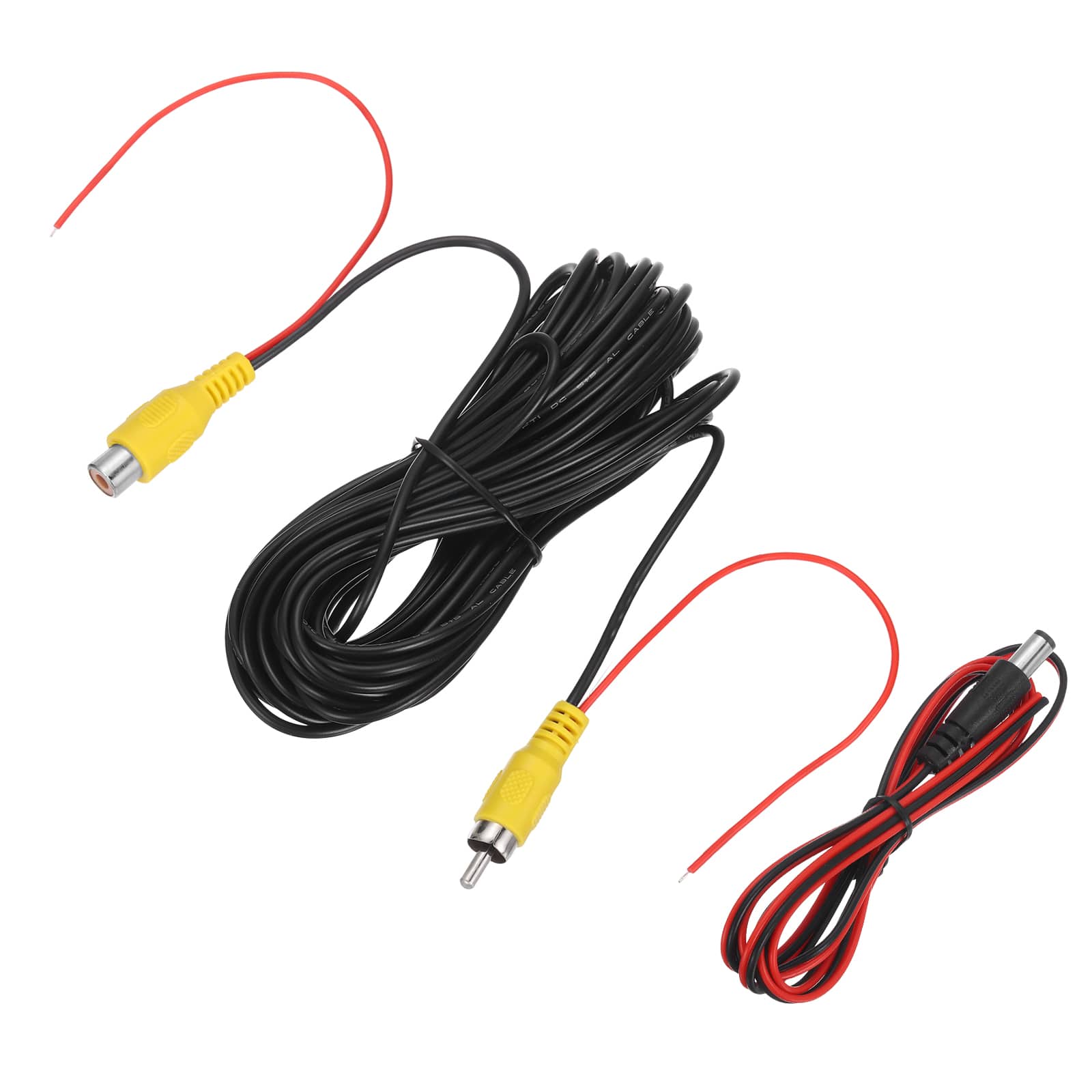 Unique Bargains - Backup Camera RCA Video Cable, 10m/32.8ft, Male to Female, with Detection & DC Wire for Truck/Bus/SUV - Black