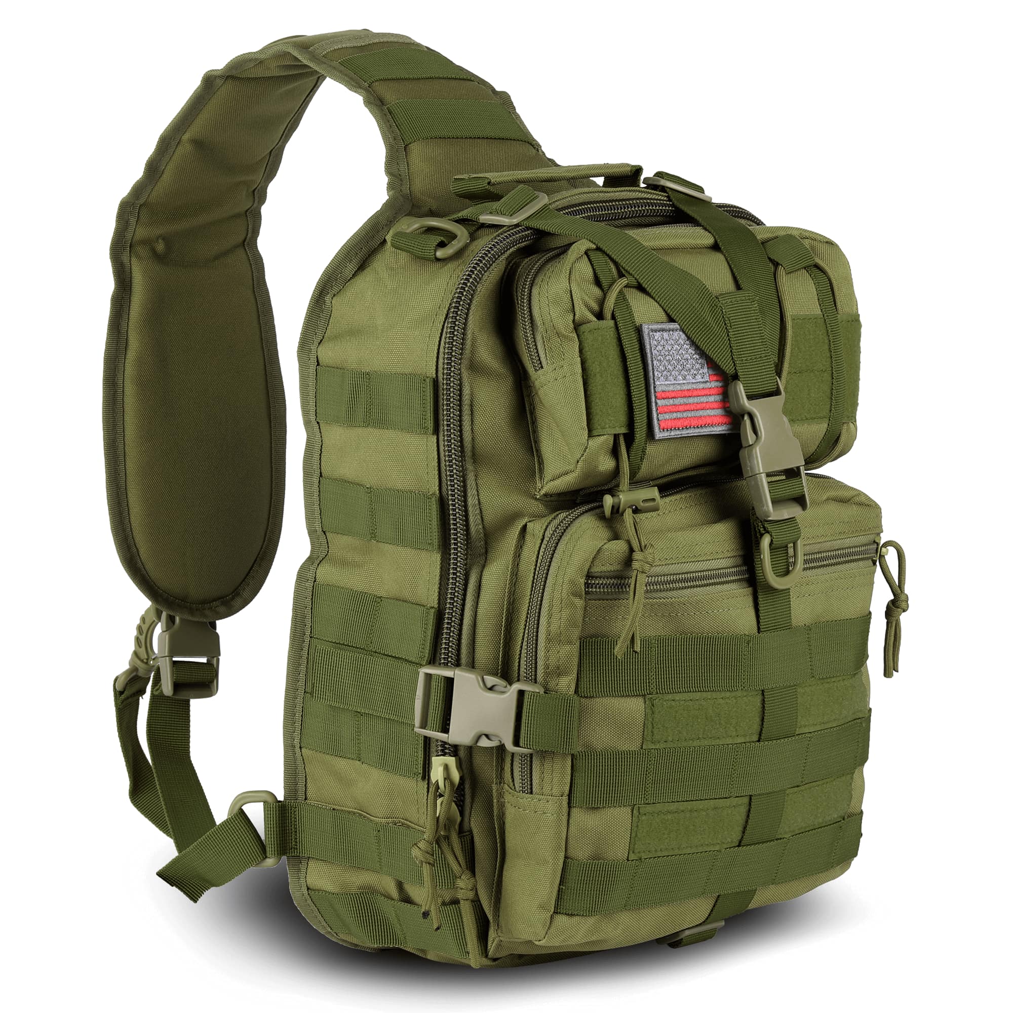 XGear Tactical - 14L Range Sling Bag Backpack with Adjustable Strap - Army Green