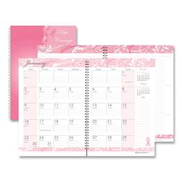 House of Doolittle - Breast Cancer Awareness Recycled Ruled Monthly Planner Journal 10 x 7 Pink Cover 12 Month Jan to Dec 2026