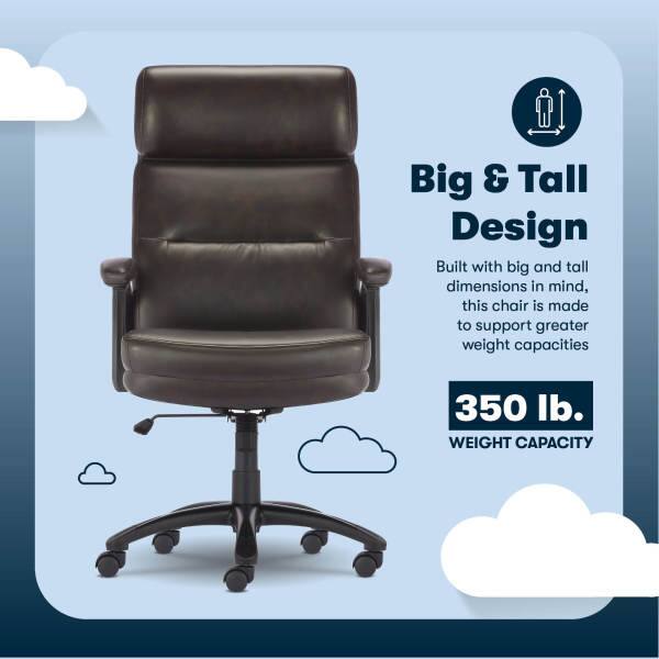 Big & Tall Design  
Built with big and tall dimensions in mind, this chair is made to support greater weight capacities.  
350 lb. WEIGHT CAPACITY