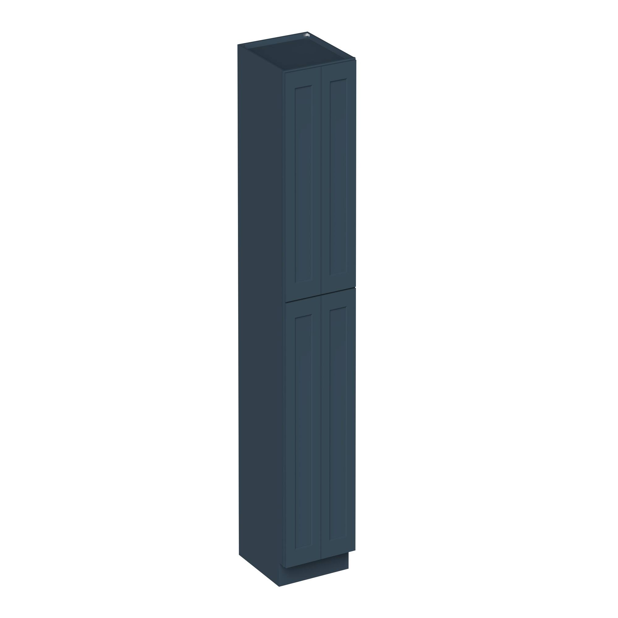 Angle. Boyel Living - 24-in W x 96-in H x 27-in D Shaker RTA Kitchen Pantry Tall Cabinet with Soft-Close - Charcoal Blue.